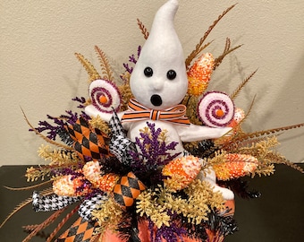 Halloween, Halloween decor, ghost decor, ghost, candy corn, fall, October, spooky