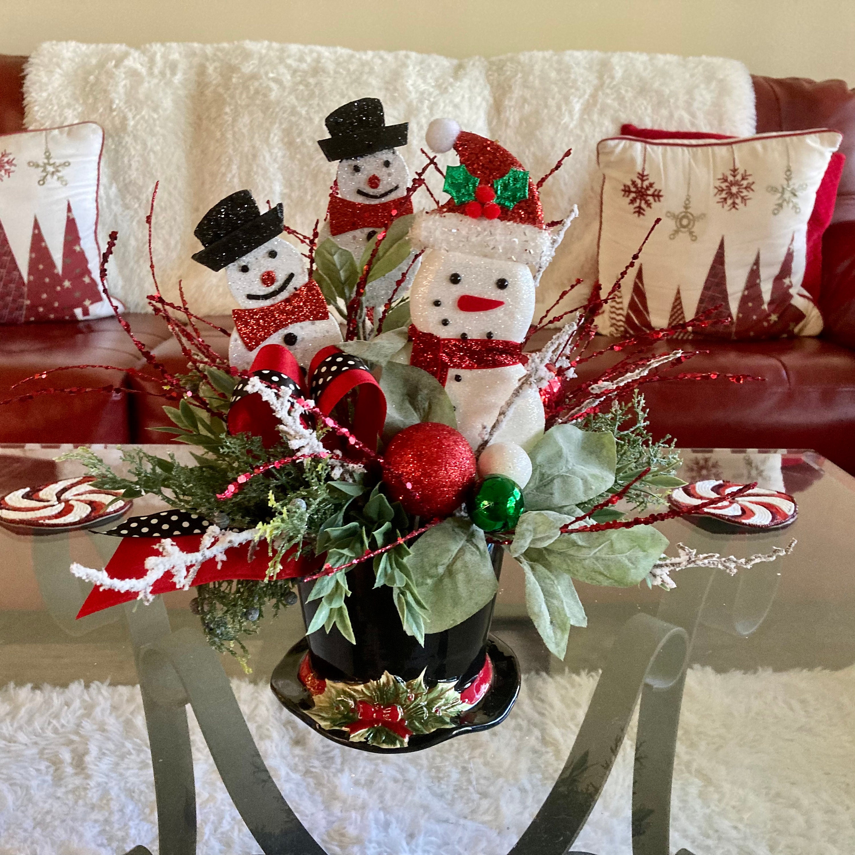 Snowman Centerpiece Winter Centerpiece Christmas | Etsy