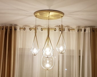 Modern Chandelier Dining Room Lighting, Lighting for High Ceiling, Kitchen Island Decor Lighting, Mid Century Light Fixture