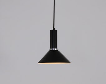 Pendant light fixture,  Flat Metal, Chandelier, Black Pendant Light, Minimal Mid Century Light, Elongated Lamp, Hanging Pendant Light