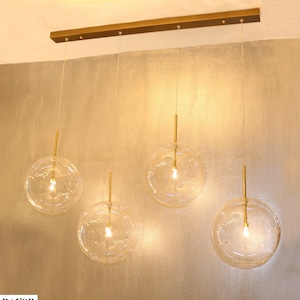 Modern Chandelier Dining Room Lighting, Round Globe Pendant Ceiling Lights, Kitchen Island Decor Lighting, Mid Century Light Fixture,