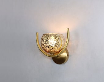 Brass Wall Lighting - Brass Globe Amber Wall Lamp Vanity Light Fixture, Wall Sconce, Wall lamp, Wall Light , Small Wall Lighting