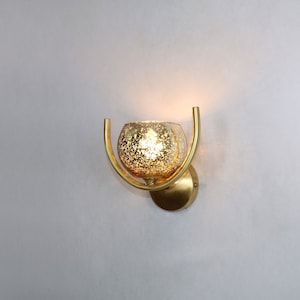 Brass Wall Lighting - Brass Globe Amber Wall Lamp Vanity Light Fixture, Wall Sconce, Wall lamp, Wall Light , Small Wall Lighting
