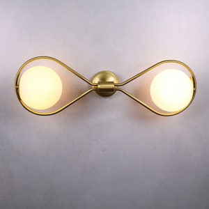 Wall Decor Double Globe Gold Brass Lighting Lamp Vanity Light Fixture, Wall Sconce Light, Wall lamp design