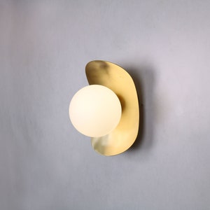 Brass Wall Sconce Brass Wall Lighting , Vanity Light Fixture, Black Wall Light Sconce image 1