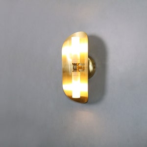 Ellipse Wall Lighting - Brass Matte Glass Wall Lamp Vanity Light Fixture, Wall Sconce, Wall lamp, Wall Light , Small Wall Lighting