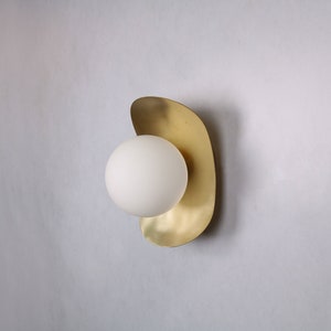 Ellipse Wall Lighting Brass Gold Globe Wall Lamp Vanity Light Fixture, Wall Sconce, Wall lamp, Wall Light , Small Wall Lighting White Matte