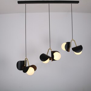 Modern Chandelier Dining Room Lighting, White Glass Pendant Ceiling Lights, Kitchen Island Decor Lighting, Mid-Century Light Fixture,