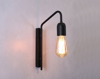 Black Wall Lighting - Brass Black Wall Lamp Vanity Light Fixture, Black Wall Light Sconce , Bedroom sconce