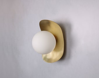 Ellipse Wall Lighting - Brass Gold Globe Wall Lamp Vanity Light Fixture, Wall Sconce, Wall lamp, Wall Light , Small Wall Lighting