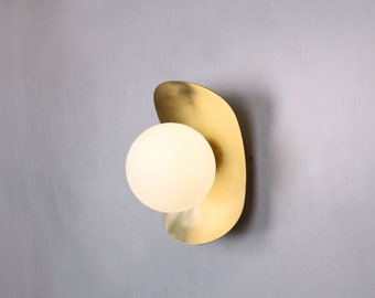 Brass Wall Sconce - Brass Wall Lighting , Vanity Light Fixture, Black Wall Light Sconce