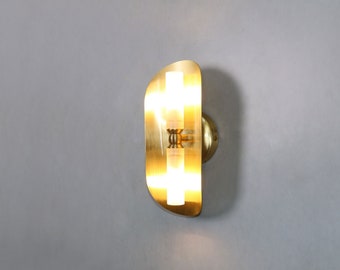 Ellipse Wall Lighting - Brass Matte Glass Wall Lamp Vanity Light Fixture, Wall Sconce, Wall lamp, Wall Light , Small Wall Lighting