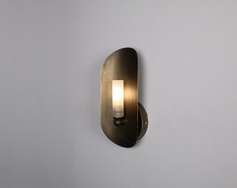 Ellipse Wall Lighting - Brass Matte Glass Wall Lamp Vanity Light Fixture, Wall Sconce, Wall lamp, Wall Light , Small Wall Lighting