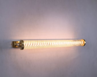 Bathroom Wall Sconce, Bathroom Light, Mid Century Modern, Brass Prism Wall Light, Bathroom Wall Light, Vanity Fixture, Modern Mirror Light