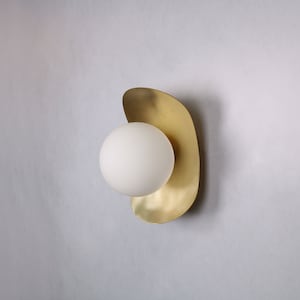 Brass Wall Sconce Brass Wall Lighting , Vanity Light Fixture, Black Wall Light Sconce image 2