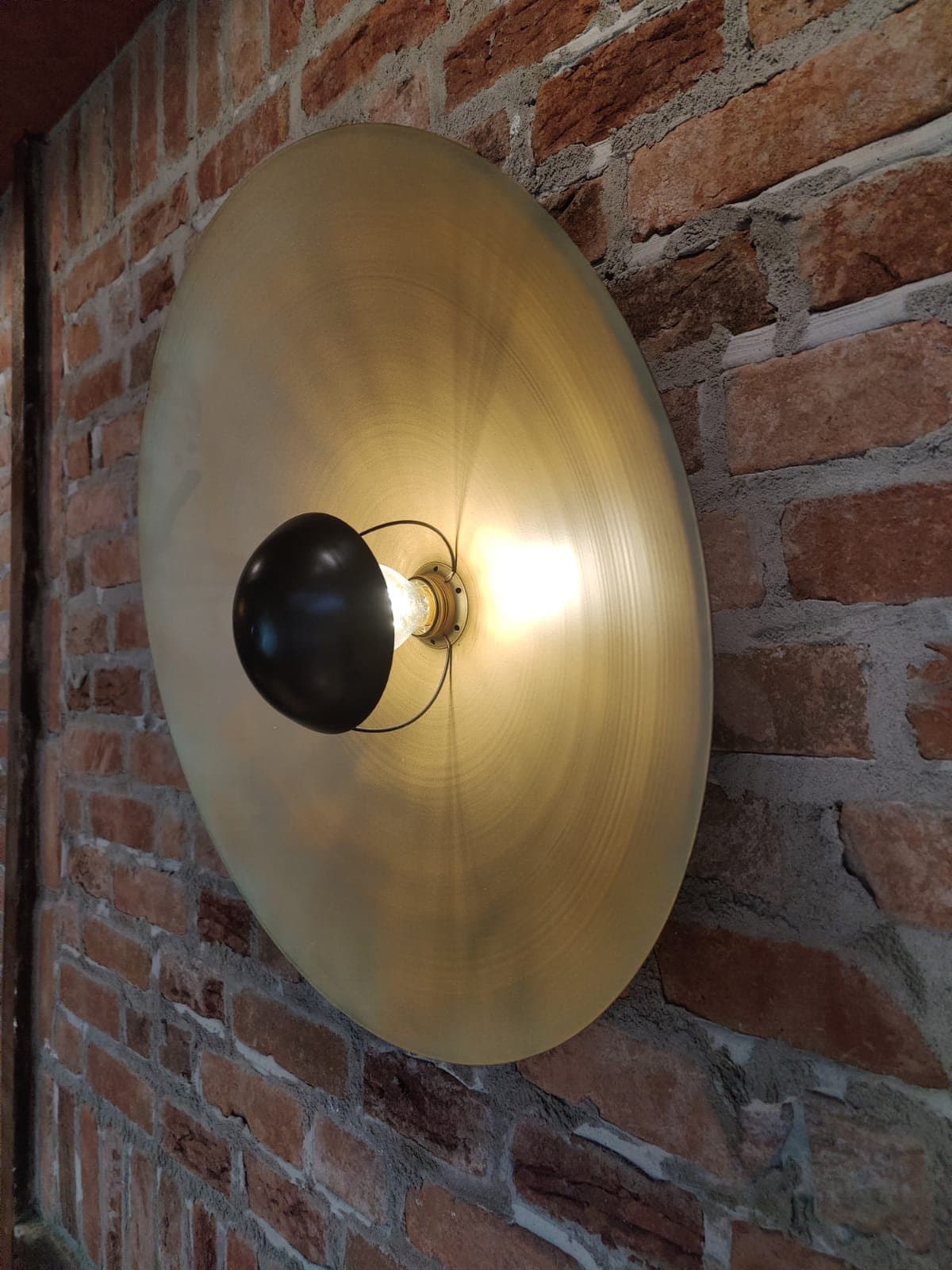 Black and Gold Wall Plate Lighting Gold Round Wall Lamp Etsy