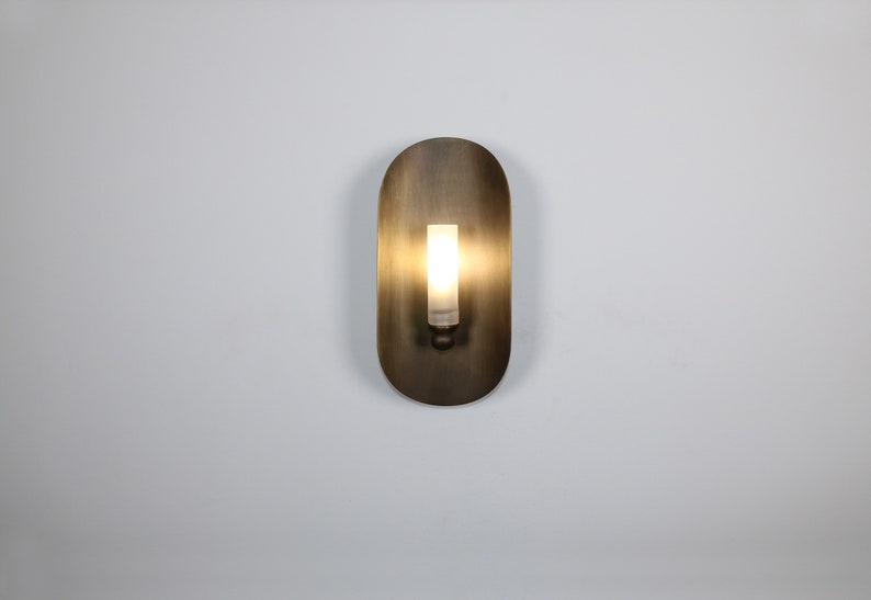Ellipse Wall Lighting Brass Matte Glass Wall Lamp Vanity Light Fixture, Wall Sconce, Wall lamp, Wall Light , Small Wall Lighting image 2