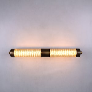 Bathroom Wall Sconce, Bathroom Vanity, Mid Century Modern, Brass Prism Wall Light, Bathroom Wall Light, Vanity Fixture, Modern Mirror Light