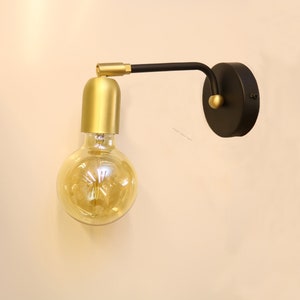 Wall Decor Edison Brass Lamp Vanity Light Fixture, Wall Sconce, mid century light, Zohar Model Ranor Lighting Design #524