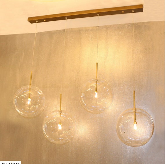 Modern Chandelier Dining Room Lighting Round Globe Pendant - Mid Century Ceiling Lights For Kitchen