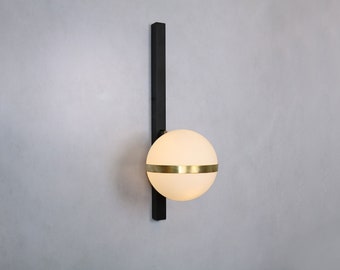 Vanity Light - Modern Wall Sconce - Black & Brass - Mid Century - Wall Light - Wall Sconce Light Fixture - Modern Vanity Light