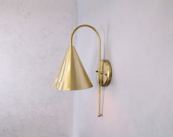 Brass Bedside Wall Lamp, Wall sconce for living room, Wall Lighting, Brass Wall Light, Brass Wall Lamp Vanity Light Fixture