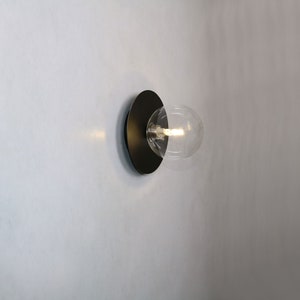 Disc Wall Lighting Black Globe Wall Lamp Vanity Light Fixture, Wall Sconce, Wall lamp, Wall Light , Small Wall Lighting, Brass Wall lamp Clear Glass