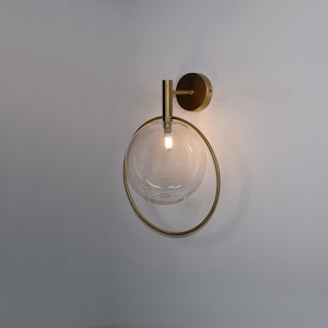 Hoop Wall Lighting - Brass Gold Wall Lamp Vanity Light Fixture, Wall Light Sconce , Wall Lights