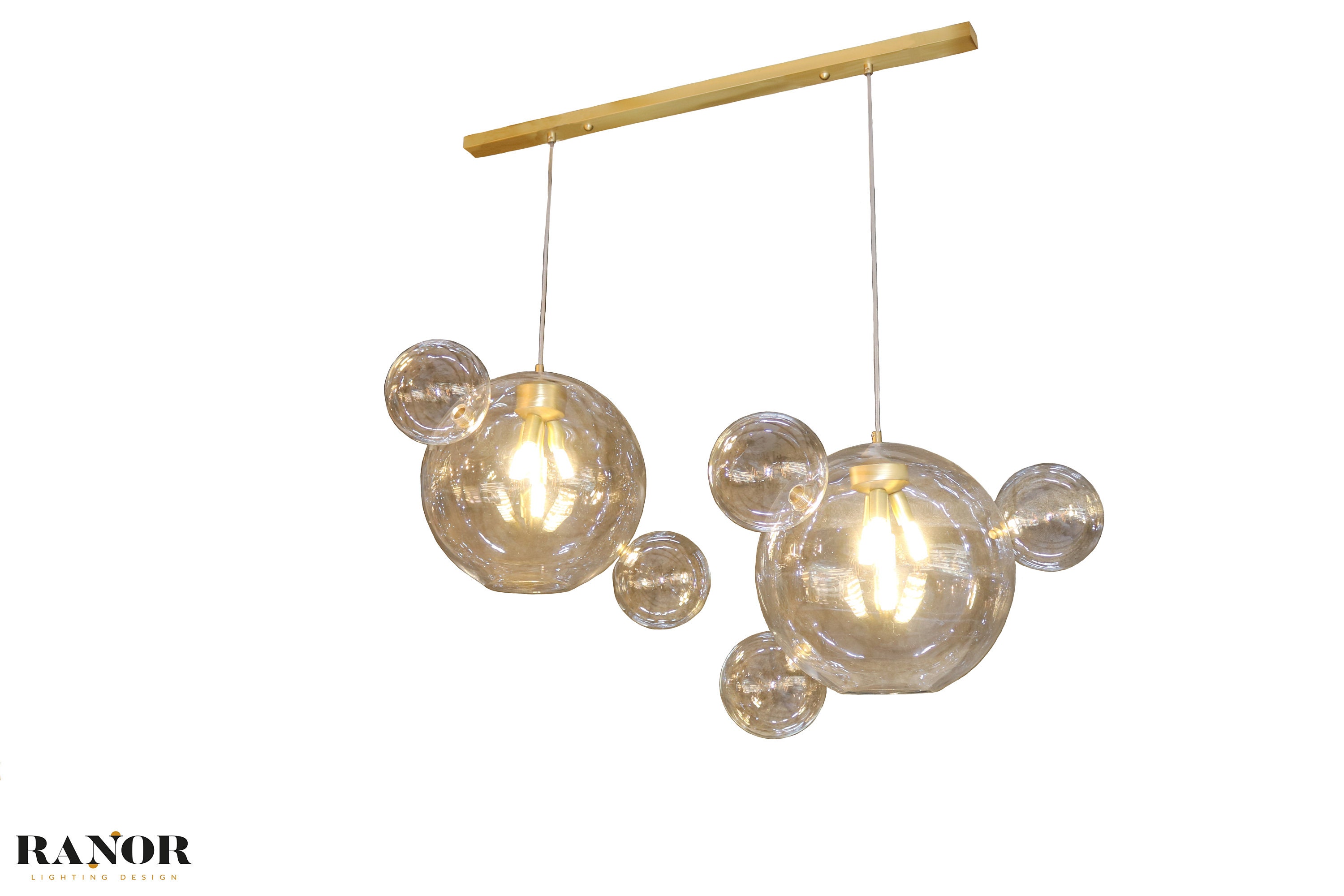 Lustre Hanging Lighting - Globe Glass Light Laiton Gold Plafonnier Vanity Fixture Mickey Mouse Modèl