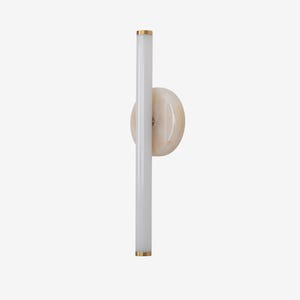Handcrafted Marble Wall Sconce | Custom Length Linear Brass Light | Modern LED Fixture | Wall Lamp
