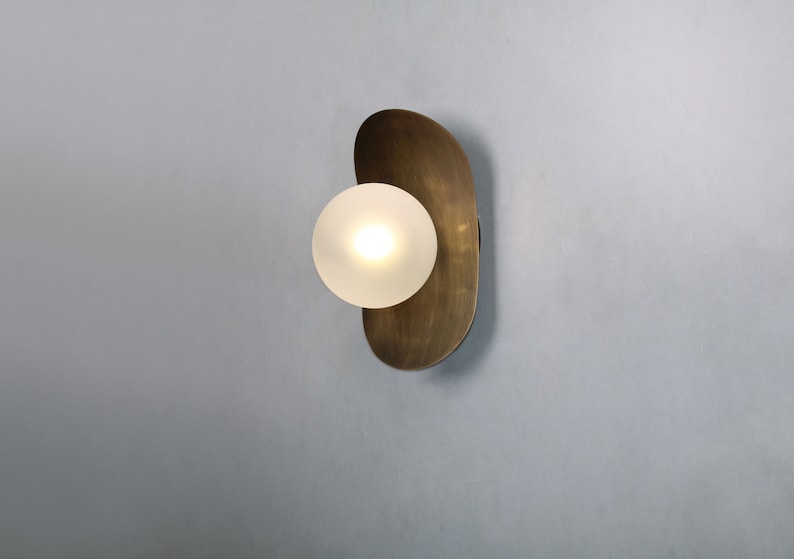 Ellipse Wall Lighting Brass Gold Globe Wall Lamp Vanity Light Fixture, Wall Sconce, Wall lamp, Wall Light , Small Wall Lighting image 4