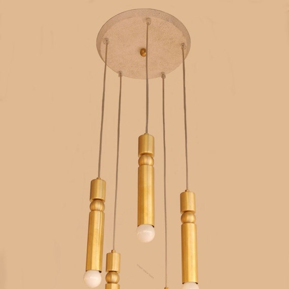 Mondoluce Burnished Brass Chain Lamp Holder – Metal Gold For Chandeliers