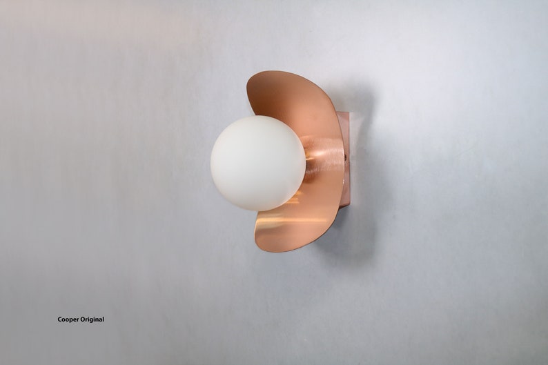 Ellipse Wall Lighting Brass Gold Globe Wall Lamp Vanity Light Fixture, Wall Sconce, Wall lamp, Wall Light , Small Wall Lighting image 7