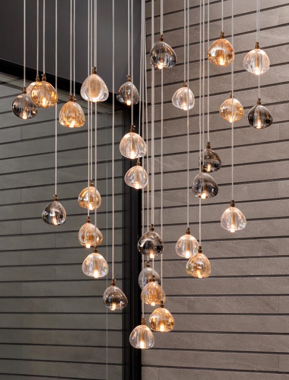 Modern Chandelier Lighting for Entryway Lighting, Round Globe Pendant Ceiling Lights, Kitchen Island Decor Lighting, Staircase Chandelier