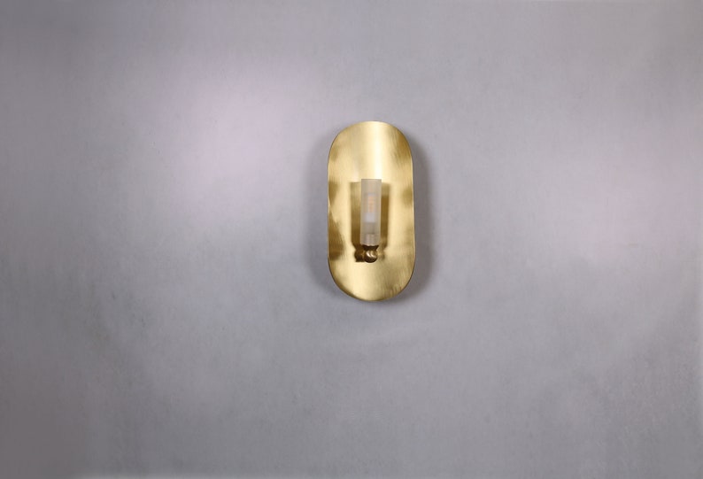 Ellipse Wall Lighting Brass Matte Glass Wall Lamp Vanity Light Fixture, Wall Sconce, Wall lamp, Wall Light , Small Wall Lighting image 5