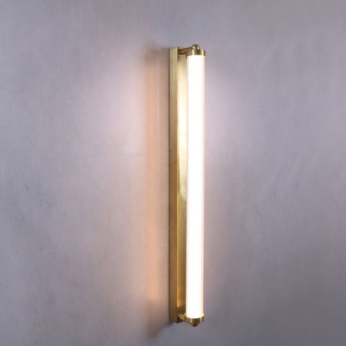 Modern Brass Sconce Wall Light Bathroom Sconce Vanity Brass Etsy