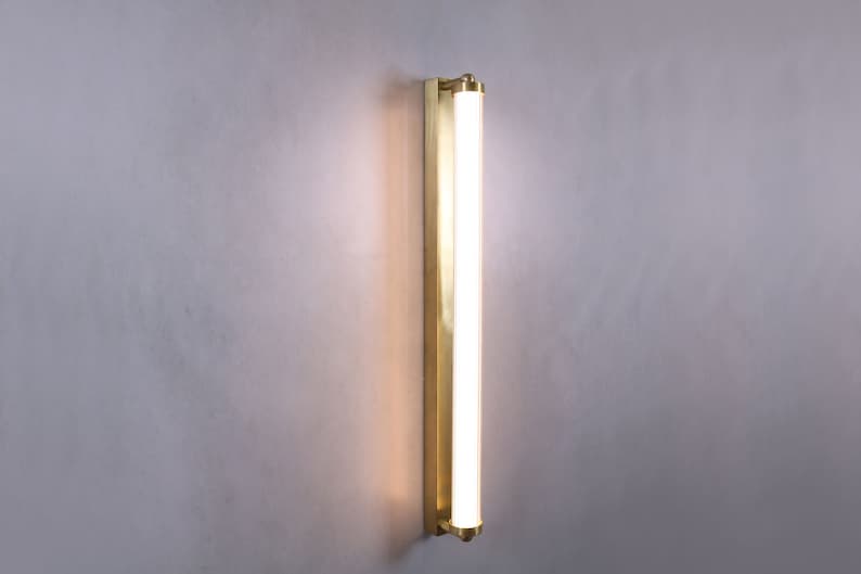 Brass Bathroom Wall Vanity Prism Light image 1