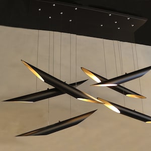 Unique Custom Chandelier, White Kitchen Island Lighting, Modern Contemporary Light Fixture, Artistic Dining Room Chandelier