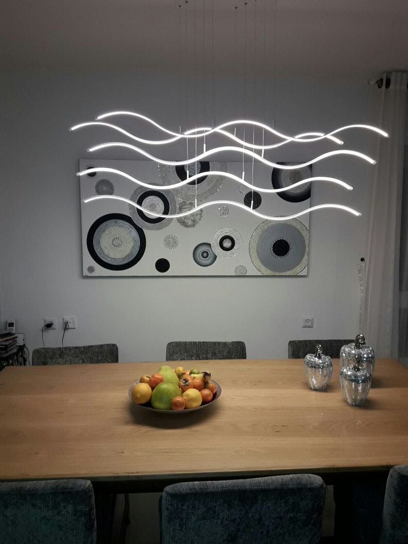 Chandelier Lighting Aluminium , Ceiling Lamp Vanity Light Fixture , Hanging Lights , Pendant Chandelier , Dining Room Lighting , Wave Model image 1