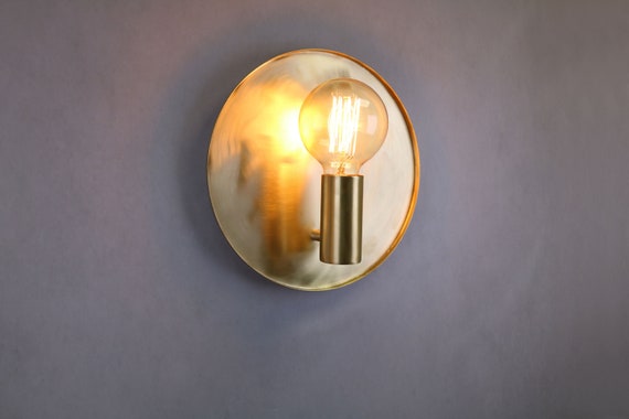 Sconce w/ 2 Sockets for standard light bulbs Brass Plated Wall Lamp Fixture 