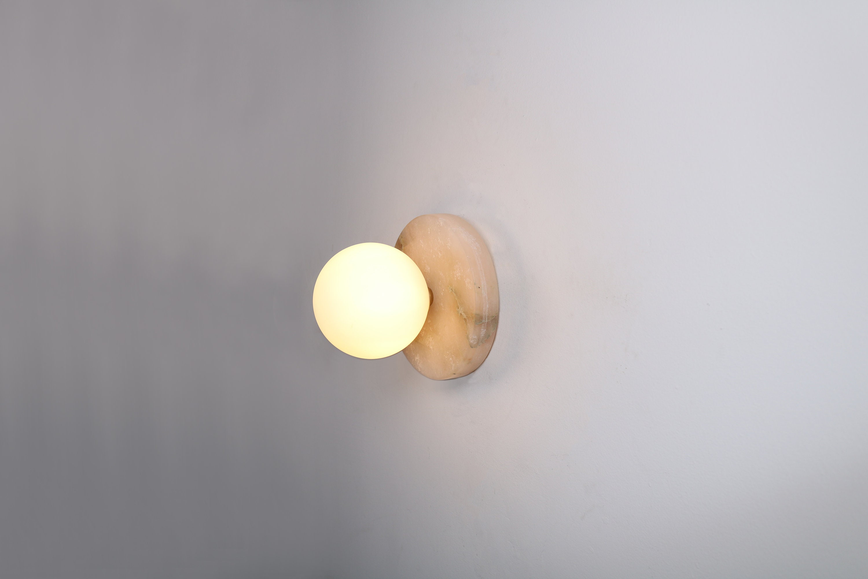 Marble Disc Wall Lighting - Globe Wall Lamp Vanity Light Fixture, Wall Sconce, Wall lamp, Wall Light , Small Wall Lighting, Stone Wall lamp