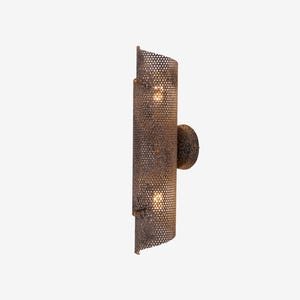 Industrial Mesh Wall Sconce | Rustic Metal Light Fixture | Handcrafted Factory Finish | Wall Sconce | Wall Lamp | Wall Lighting