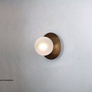 Disc Wall Lighting Black Globe Wall Lamp Vanity Light Fixture, Wall Sconce, Wall lamp, Wall Light , Small Wall Lighting, Brass Wall lamp image 5