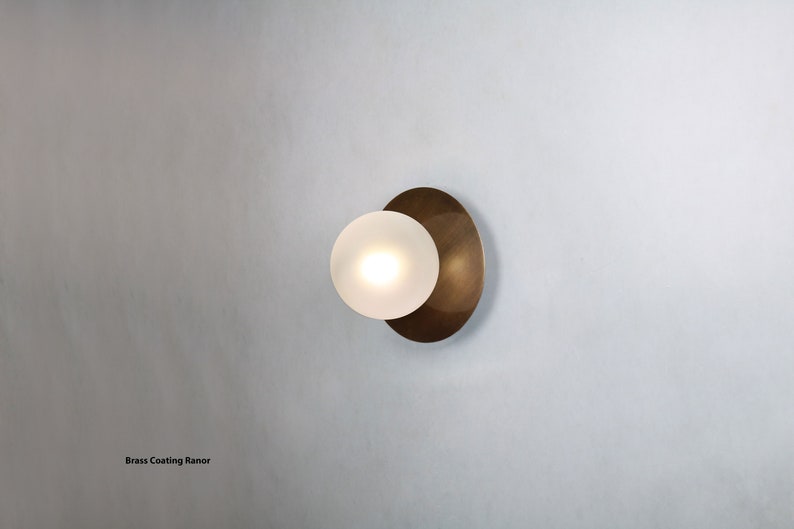 Disc Wall Lighting Black Globe Wall Lamp Vanity Light Fixture, Wall Sconce, Wall lamp, Wall Light , Small Wall Lighting, Brass Wall lamp image 5