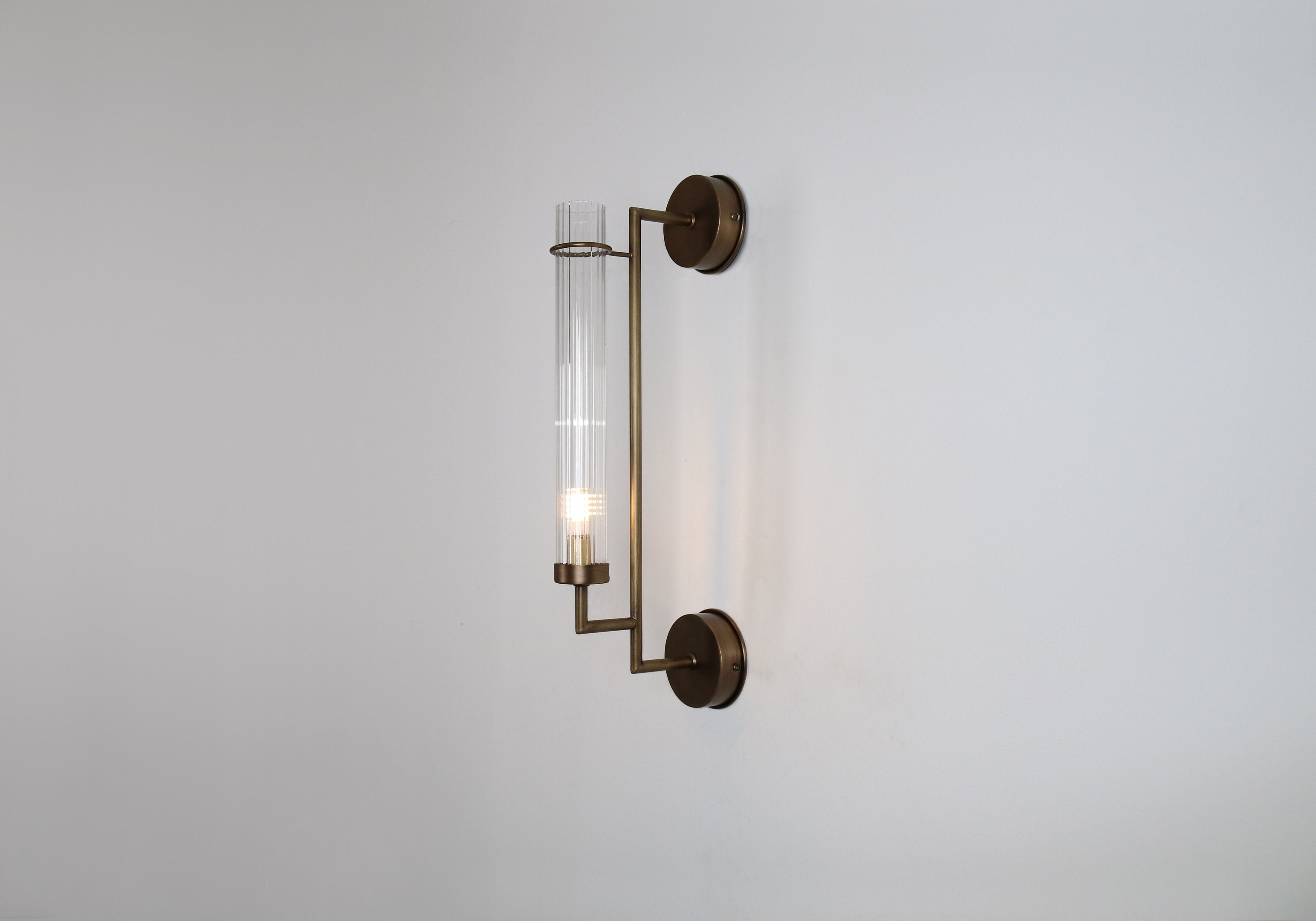 Blackened Brass Wall Sconce Bathroom Light Mid Century - Etsy