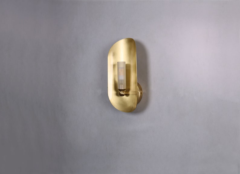 Ellipse Wall Lighting Brass Matte Glass Wall Lamp Vanity Light Fixture, Wall Sconce, Wall lamp, Wall Light , Small Wall Lighting image 4