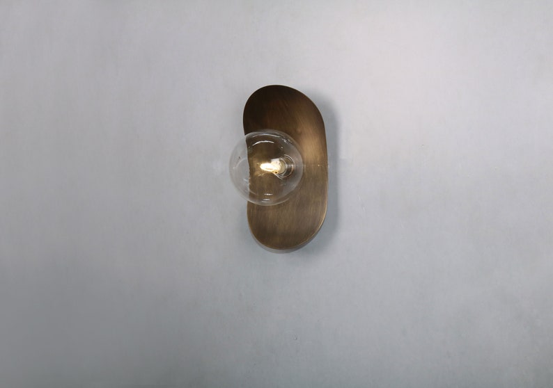 Brass Wall Sconce Brass Wall Lighting , Vanity Light Fixture, Black Wall Light Sconce image 3