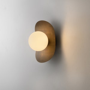 Blackened Brass Wall Lighting Blackened Brass Wall Lamp Vanity Light Fixture, Wall Sconce, Wall lamp, Wall Light , Small Wall Lighting White Matte