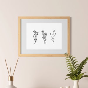 Floral Trio, 8x10 Wildflower Print (frame not included)