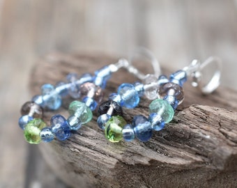 Earrings / 925 silver earrings / glass bead earrings / earrings / glass drop earrings 'glass drop sea symphony'